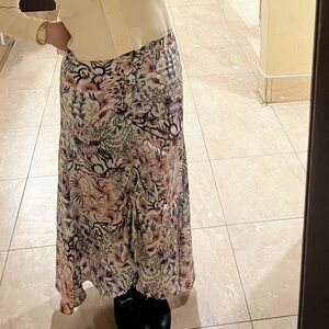 Floral Maxi Skirt with Ruched Detail
